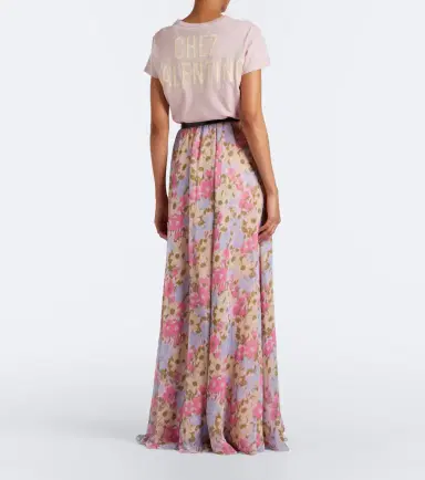 Valentino Floral silk crêpe de chine maxi skirt | Thumbnail 6
