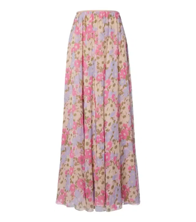 Valentino Floral silk crêpe de chine maxi skirt