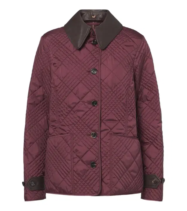 Burberry Fernleigh leather-trimmed quilted jacket