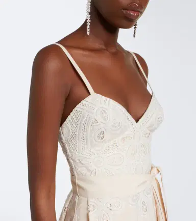 Elie Saab Belted embroidered gathered midi dress | Thumbnail 3