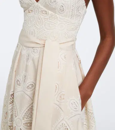 Elie Saab Belted embroidered gathered midi dress | Thumbnail 4