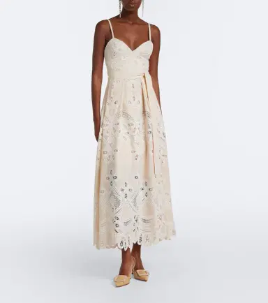 Elie Saab Belted embroidered gathered midi dress | Thumbnail 6