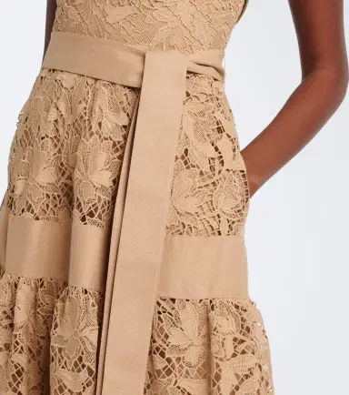 Elie Saab Belted tiered guipure lace maxi dress | Thumbnail 2