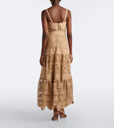 Elie Saab Belted tiered guipure lace maxi dress | Thumbnail 4