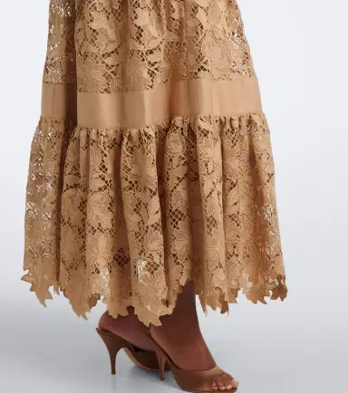 Elie Saab Belted tiered guipure lace maxi dress | Thumbnail 6