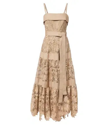 Elie Saab Belted tiered guipure lace maxi dress | Thumbnail 1