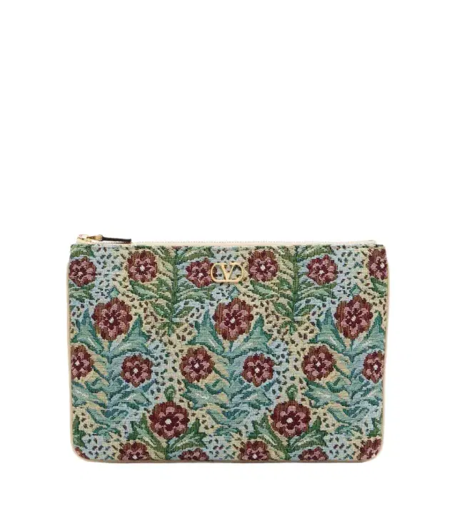 Valentino Garavani VLogo floral jacquard pouch