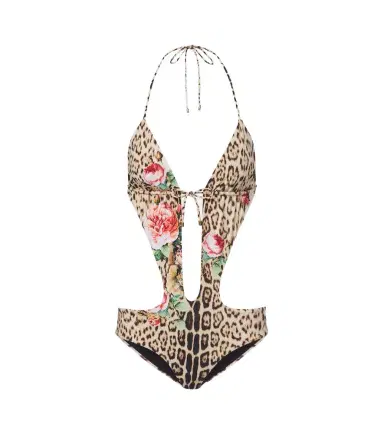 Roberto Cavalli Leopard-print cutout swimsuit | Thumbnail 1