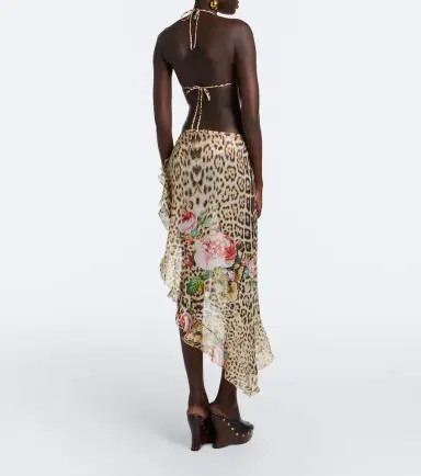 Roberto Cavalli Leopard-print silk beach cover-up | Thumbnail 3