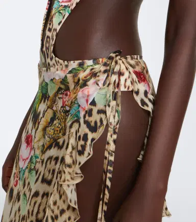 Roberto Cavalli Leopard-print silk beach cover-up | Thumbnail 5