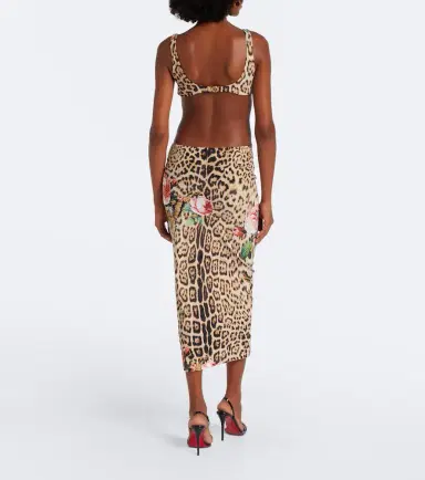 Roberto Cavalli Cutout leopard-print midi dress | Thumbnail 3