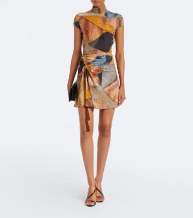 Roberto Cavalli Ruched trompe l'ail minidress | Thumbnail 2 Roberto Cavalli Ruched trompe l'ail minidress | Thumbnail 2