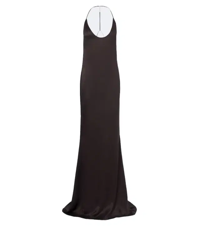 Draped open-back silk gown