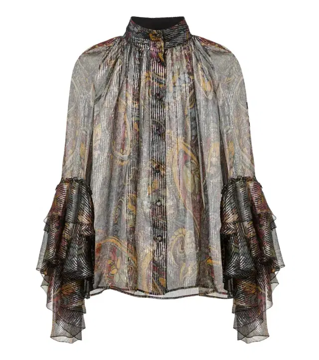 Etro Printed silk-blend blouse