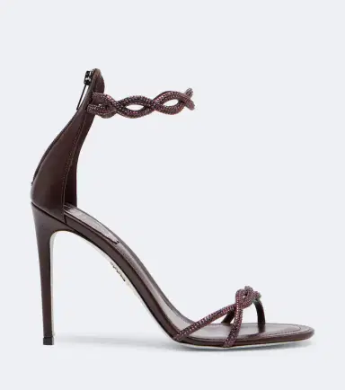 René Caovilla Margot embellished leather and satin sandals | Thumbnail 3