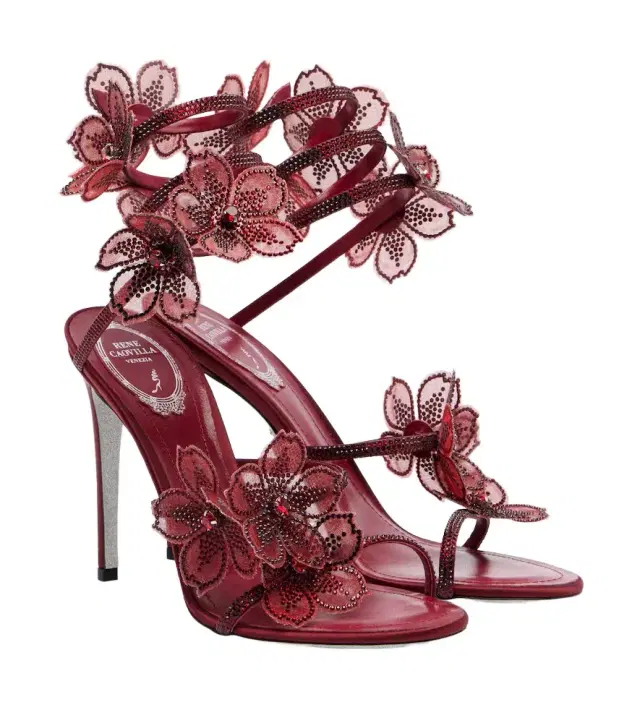 Rene Caovilla Floriane floral-appliqué embellished sandals