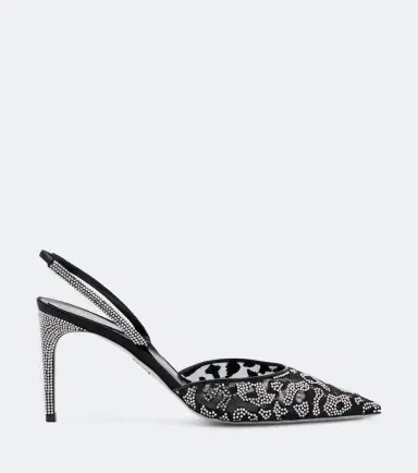 René Caovilla Embellished mesh slingback pumps | Thumbnail 3