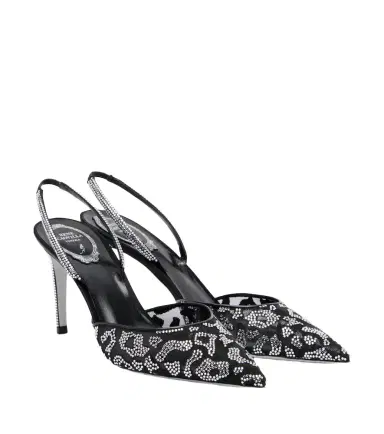 René Caovilla Embellished mesh slingback pumps | Thumbnail 1