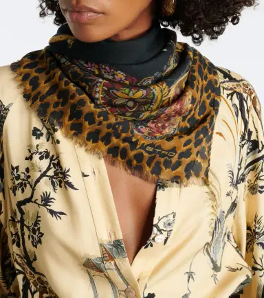 Etro Printed modal and cashmere scarf | Thumbnail 4 Etro Printed modal and cashmere scarf | Thumbnail 4