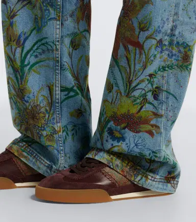 Etro Pegaso suede-trimmed leather sneakers | Thumbnail 5 Etro Pegaso suede-trimmed leather sneakers | Thumbnail 5