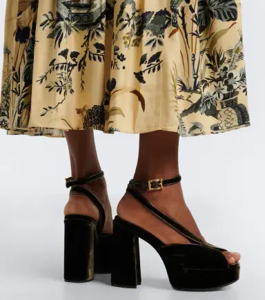 Etro Velvet platform sandals | Thumbnail 5