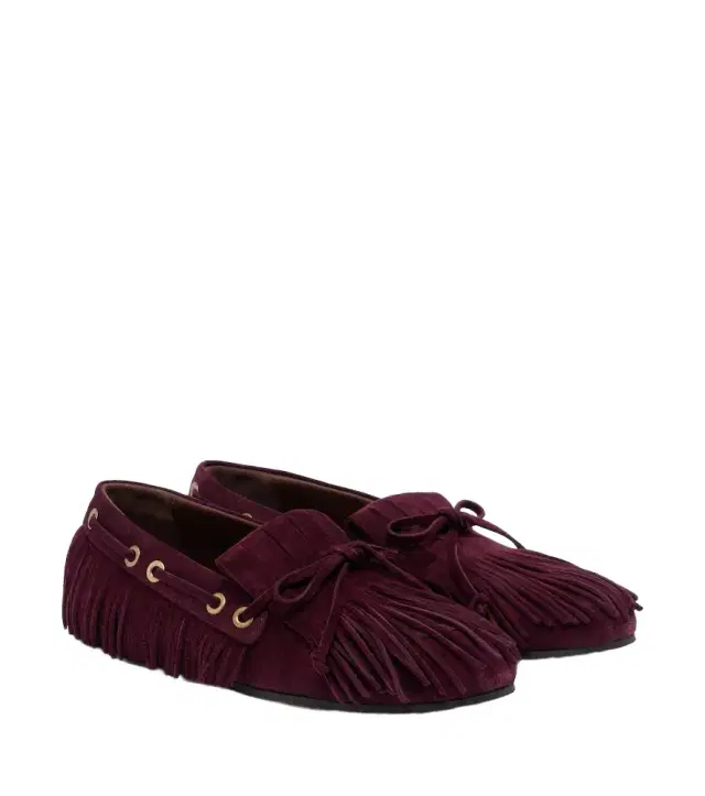 Etro Fringed suede boat shoes
