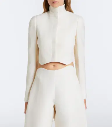 Alaïa Alaïa Cropped wool crêpe jacket | Thumbnail 2 Alaïa Alaïa Cropped wool crêpe jacket | Thumbnail 2
