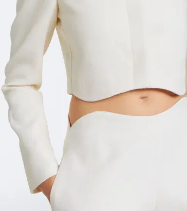 Alaïa Alaïa Cropped wool crêpe jacket | Thumbnail 6 Alaïa Alaïa Cropped wool crêpe jacket | Thumbnail 6