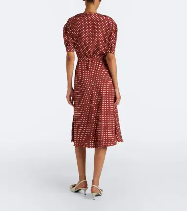 Prada Polka-dot ruffled silk midi dress | Thumbnail 6 Prada Polka-dot ruffled silk midi dress | Thumbnail 6