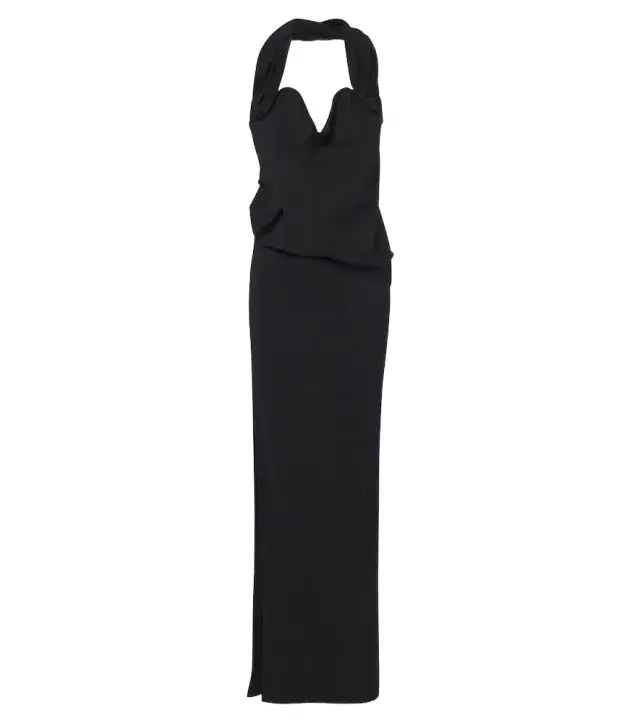 Magda Butrym Floral-appliqué wool-blend gown