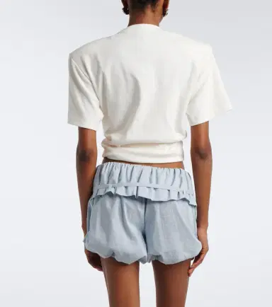 Magda Butrym Belted striped cotton and silk shorts | Thumbnail 3 Magda Butrym Belted striped cotton and silk shorts | Thumbnail 3