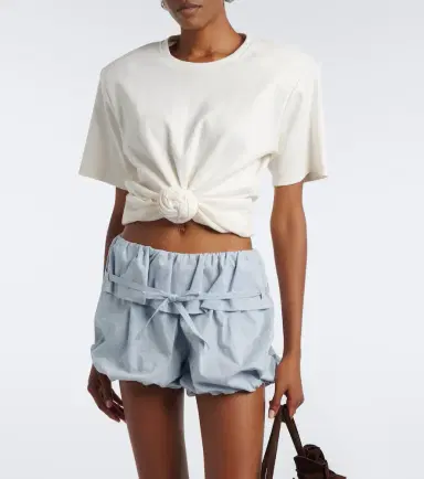 Magda Butrym Belted striped cotton and silk shorts | Thumbnail 4 Magda Butrym Belted striped cotton and silk shorts | Thumbnail 4