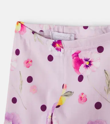 Monnalisa Floral polka-dot cotton-blend leggings | Thumbnail 2