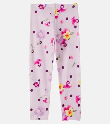 Monnalisa Floral polka-dot cotton-blend leggings | Thumbnail 3
