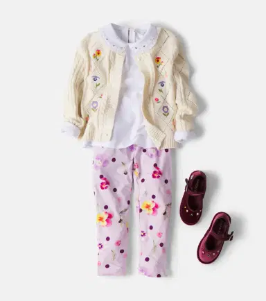 Monnalisa Floral polka-dot cotton-blend leggings | Thumbnail 4