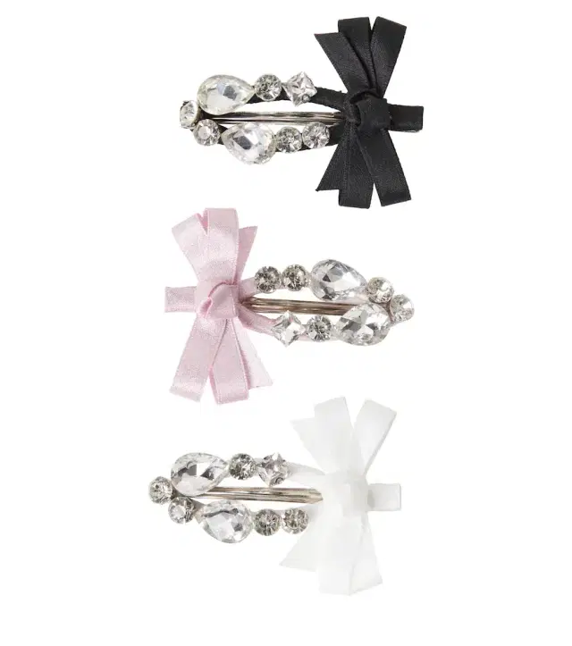 Monnalisa Set of 3 embellished hairpins