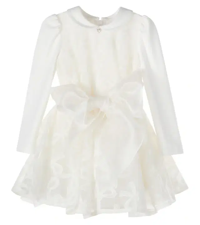 Monnalisa Baby embroidered belted dress