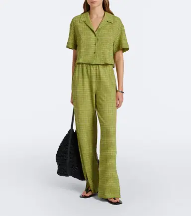 ASCENO Lincoln checked cotton bowling shirt | Thumbnail 2