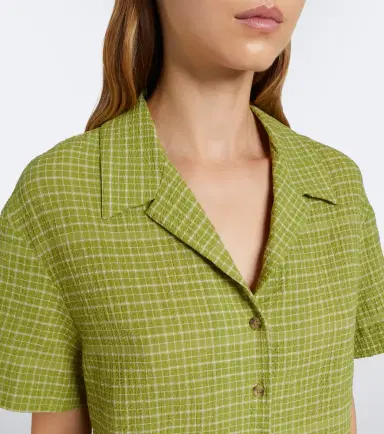ASCENO Lincoln checked cotton bowling shirt | Thumbnail 3
