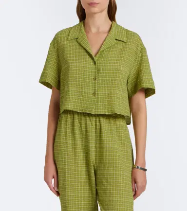 ASCENO Lincoln checked cotton bowling shirt | Thumbnail 5