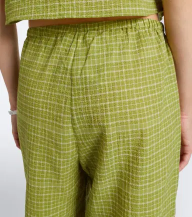 ASCENO Loreto checked cotton wide-leg pants | Thumbnail 2