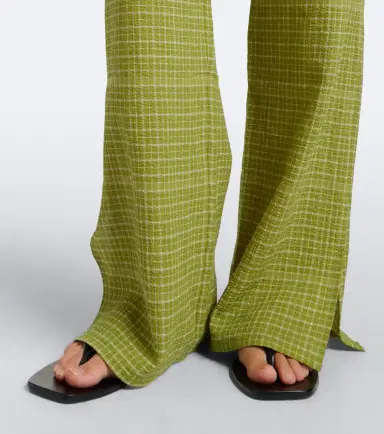 ASCENO Loreto checked cotton wide-leg pants | Thumbnail 3