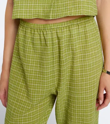 ASCENO Loreto checked cotton wide-leg pants | Thumbnail 4