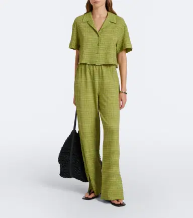 ASCENO Loreto checked cotton wide-leg pants | Thumbnail 6