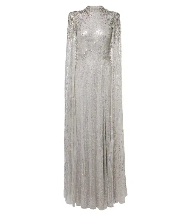 Jenny Packham Dakota embellished caped gown