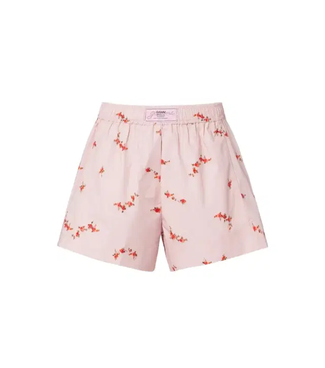 Ganni Floral cotton-blend poplin shorts