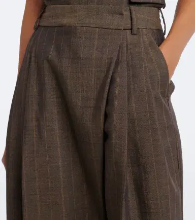 Ganni Striped pleated wool wide-leg pants | Thumbnail 2 Ganni Striped pleated wool wide-leg pants | Thumbnail 2