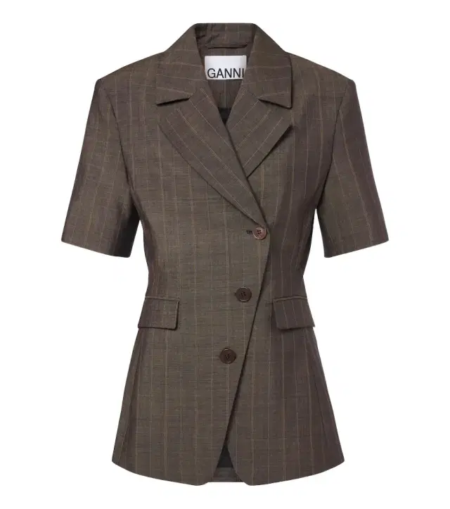 Ganni Striped wool blazer