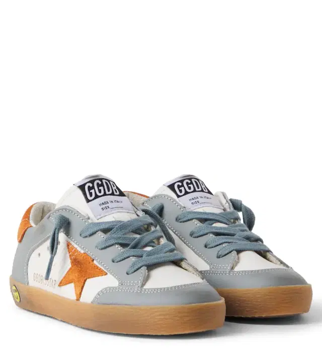 Golden Goose Kids Super Star suede-trimmed leather sneakers