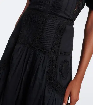 Ulla Johnson Alice embroidered tiered cotton midi skirt | Thumbnail 4
